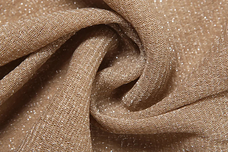 Sexy Deep Open Back Backless Bodycon Hot Gold Color Long Dress Women