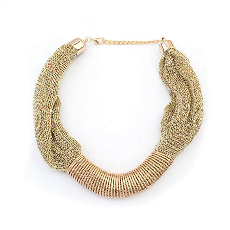 Fashion Brand New Big Gold Net Chain Chunky Statement Necklace Women