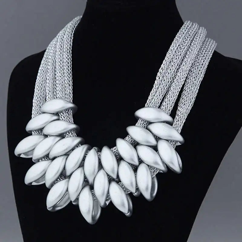 Fashion Brand New Big Gold Net Chain Chunky Statement Necklace Women