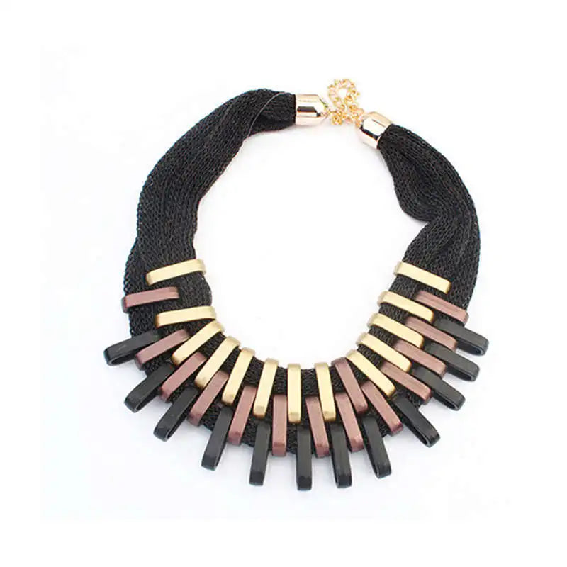 Fashion Brand New Big Gold Net Chain Chunky Statement Necklace Women