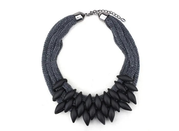 Bohemian Luxury Gold Color Net Chain Chunky Statement Necklace Women