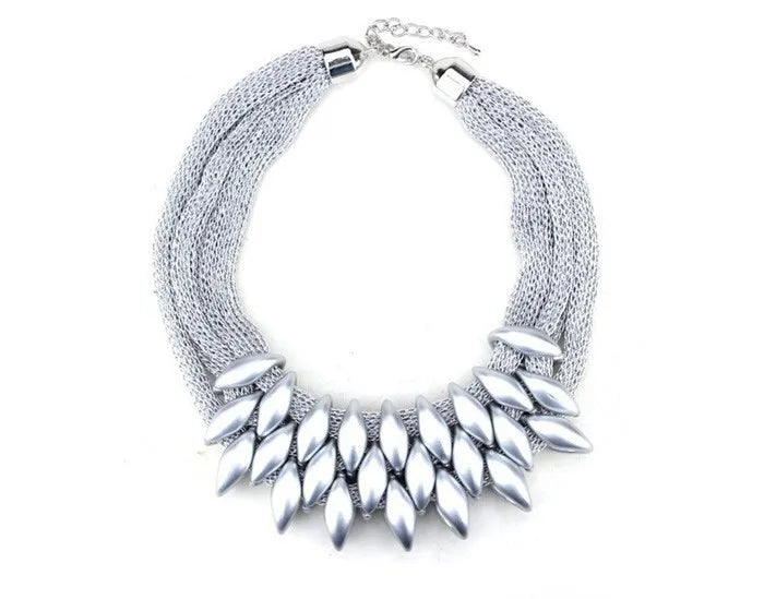Bohemian Luxury Gold Color Net Chain Chunky Statement Necklace Women