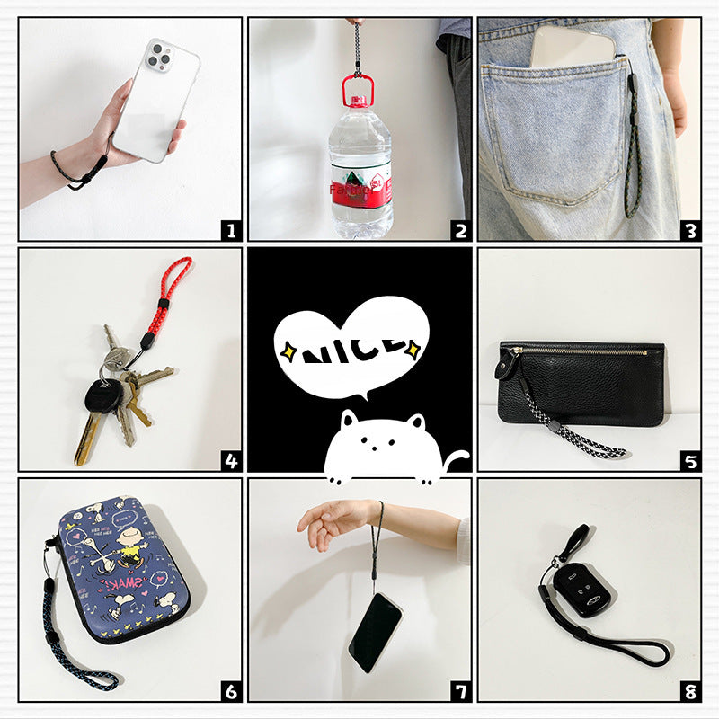 Factory wholesale adjustable mobile phone wrist lanyard multi-color