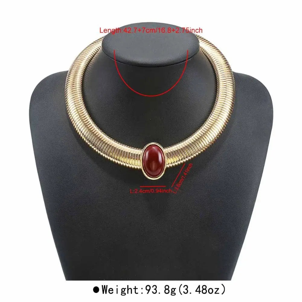 Fashion Metal Chain Chunky Choker Necklace Gold Vintage Chunky Chain