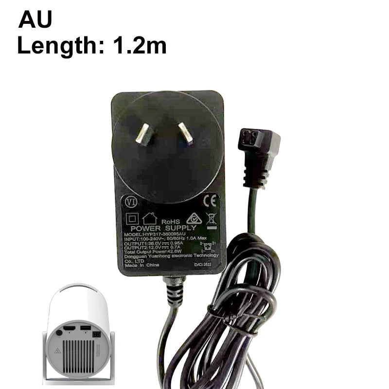 DITONG HY300pro+ projector 1.2/3m Original extended power adapter DC