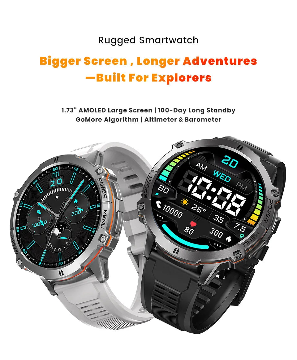 T-Rex 3 Military Grade 1000mAh Battery Smart Watch 10ATM Waterproof