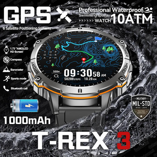 T-Rex 3 Military Grade 1000mAh Battery Smart Watch 10ATM Waterproof