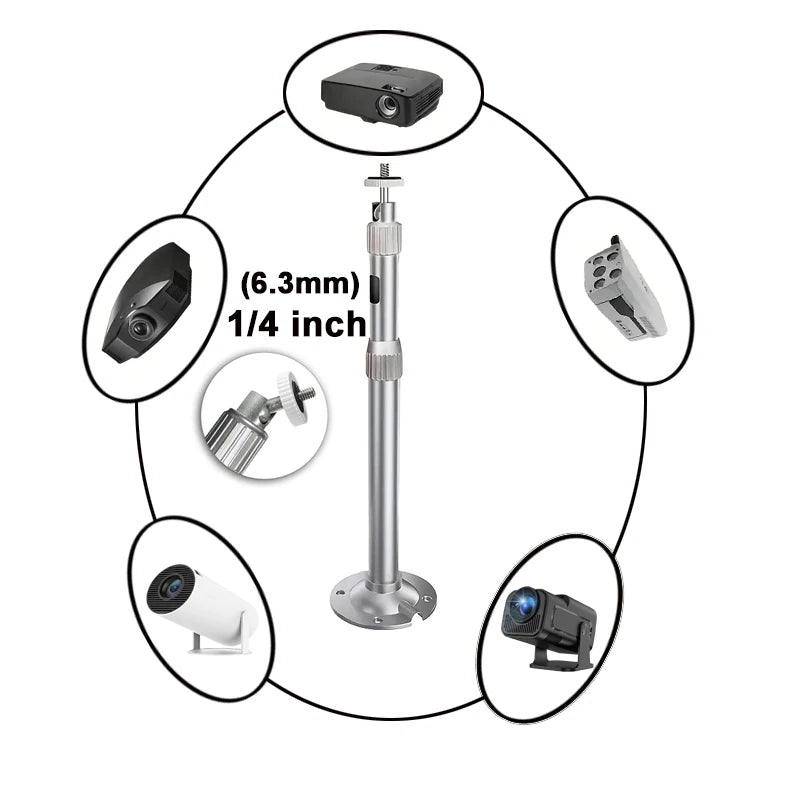 Universal projector 1/4 screw hole ceiling tripod, 360 degree