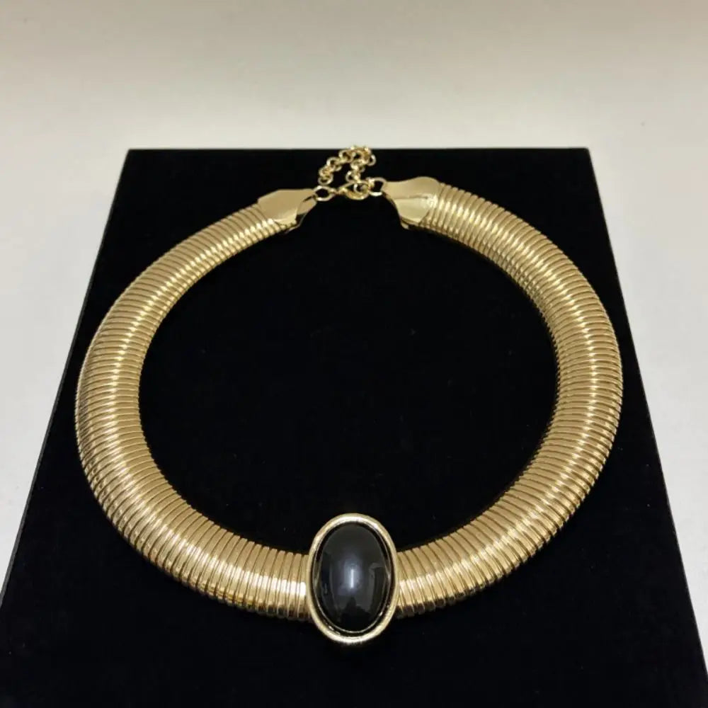 Metal Chain Chunky Choker Necklace Gold Vintage Chunky Chain Necklace