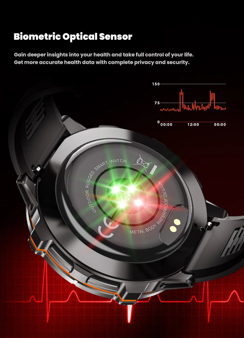 T-Rex 3 Military Grade 1000mAh Battery Smart Watch 10ATM Waterproof
