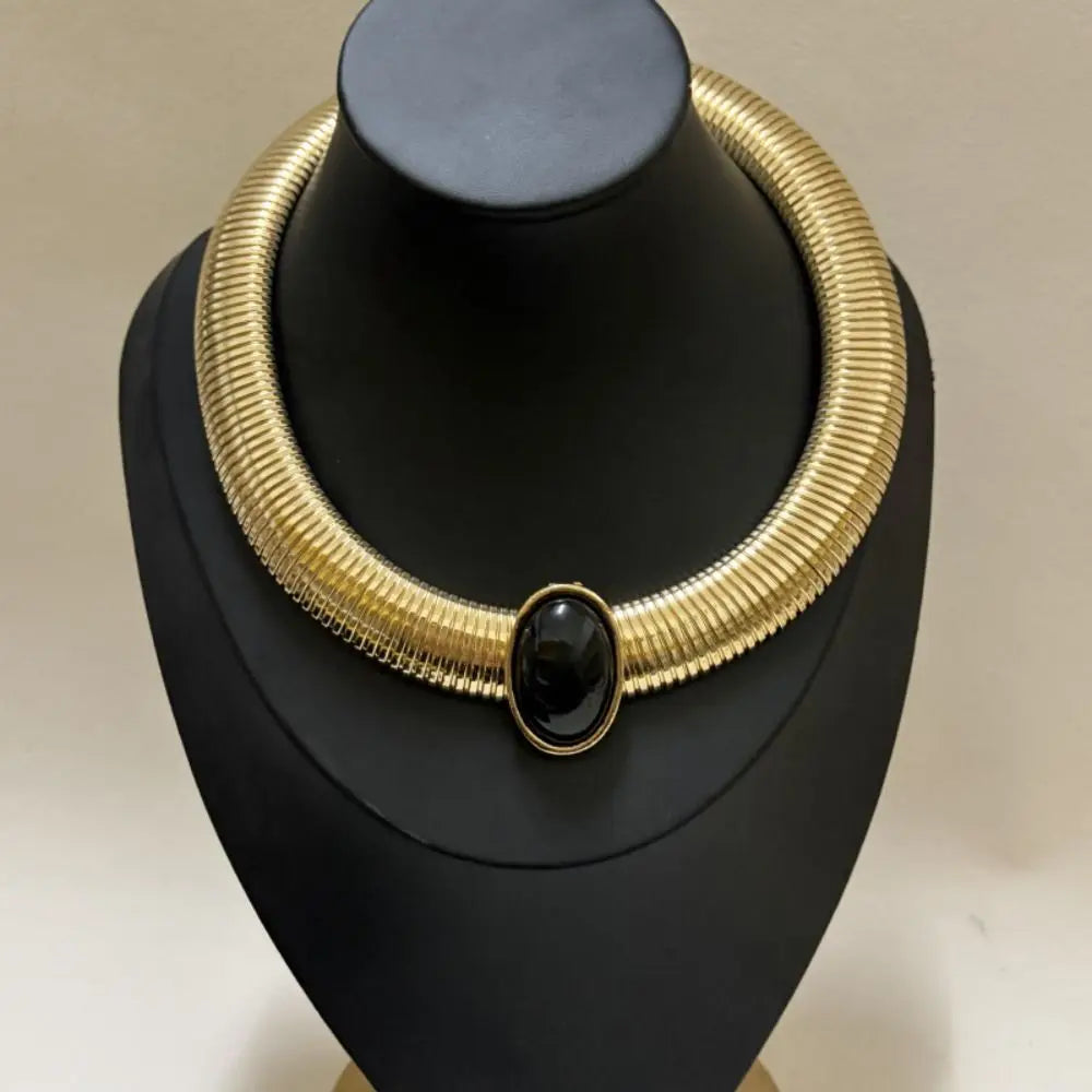 Metal Chain Chunky Choker Necklace Gold Vintage Chunky Chain Necklace