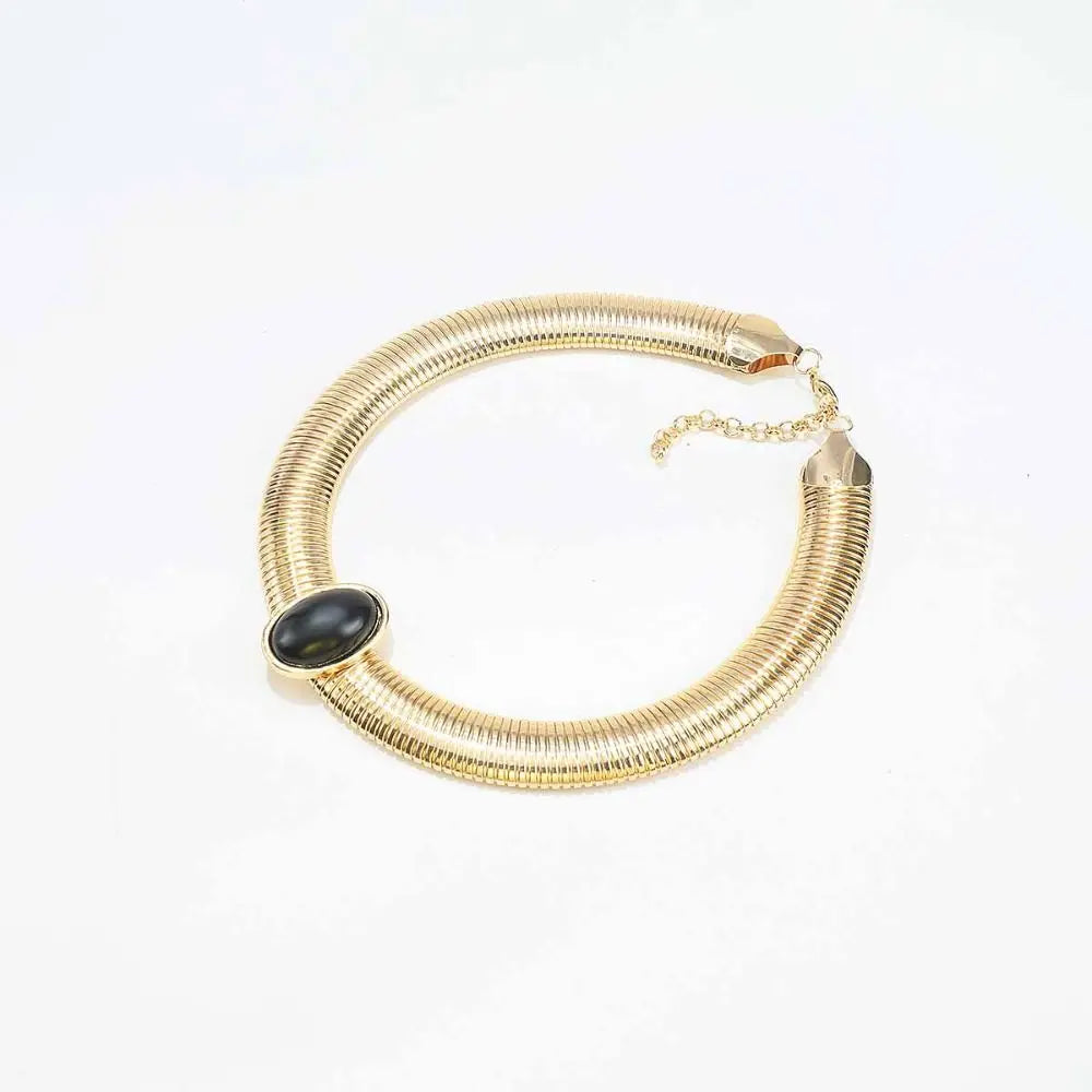Metal Chain Chunky Choker Necklace Gold Vintage Chunky Chain Necklace