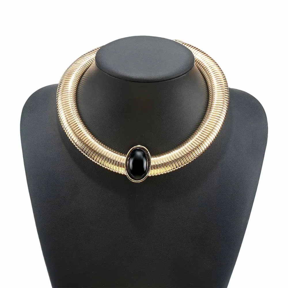 Fashion Metal Chain Chunky Choker Necklace Gold Vintage Chunky Chain