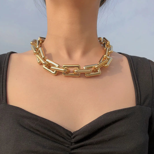 Punk Hip Hop Choker Chunky Chain Necklace Statement Fashion Charm