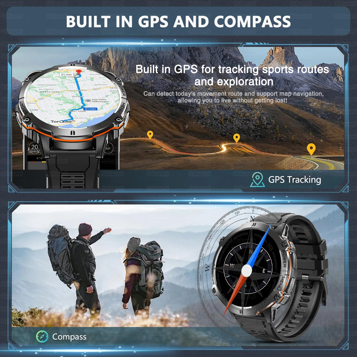 T-Rex 3 Military Grade 1000mAh Battery Smart Watch 10ATM Waterproof