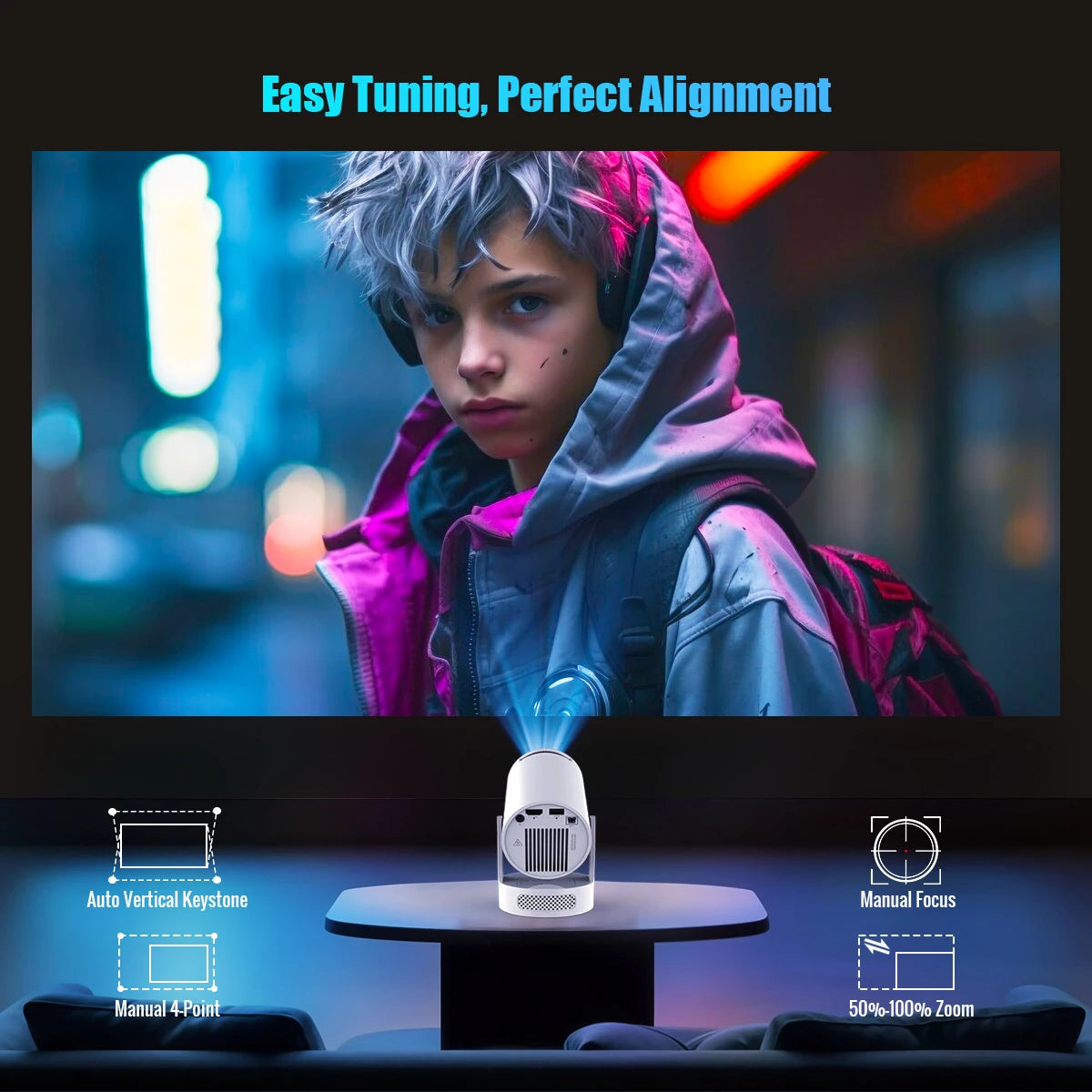 Magcubic HY300 Pro+ Android 11 Projector 8000 Lumens 4K 720P Portable