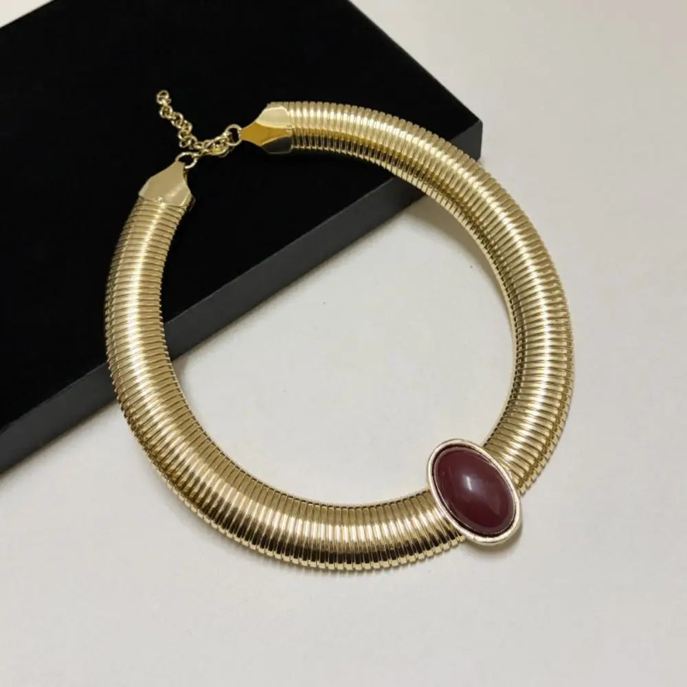 Metal Chain Chunky Choker Necklace Gold Vintage Chunky Chain Necklace