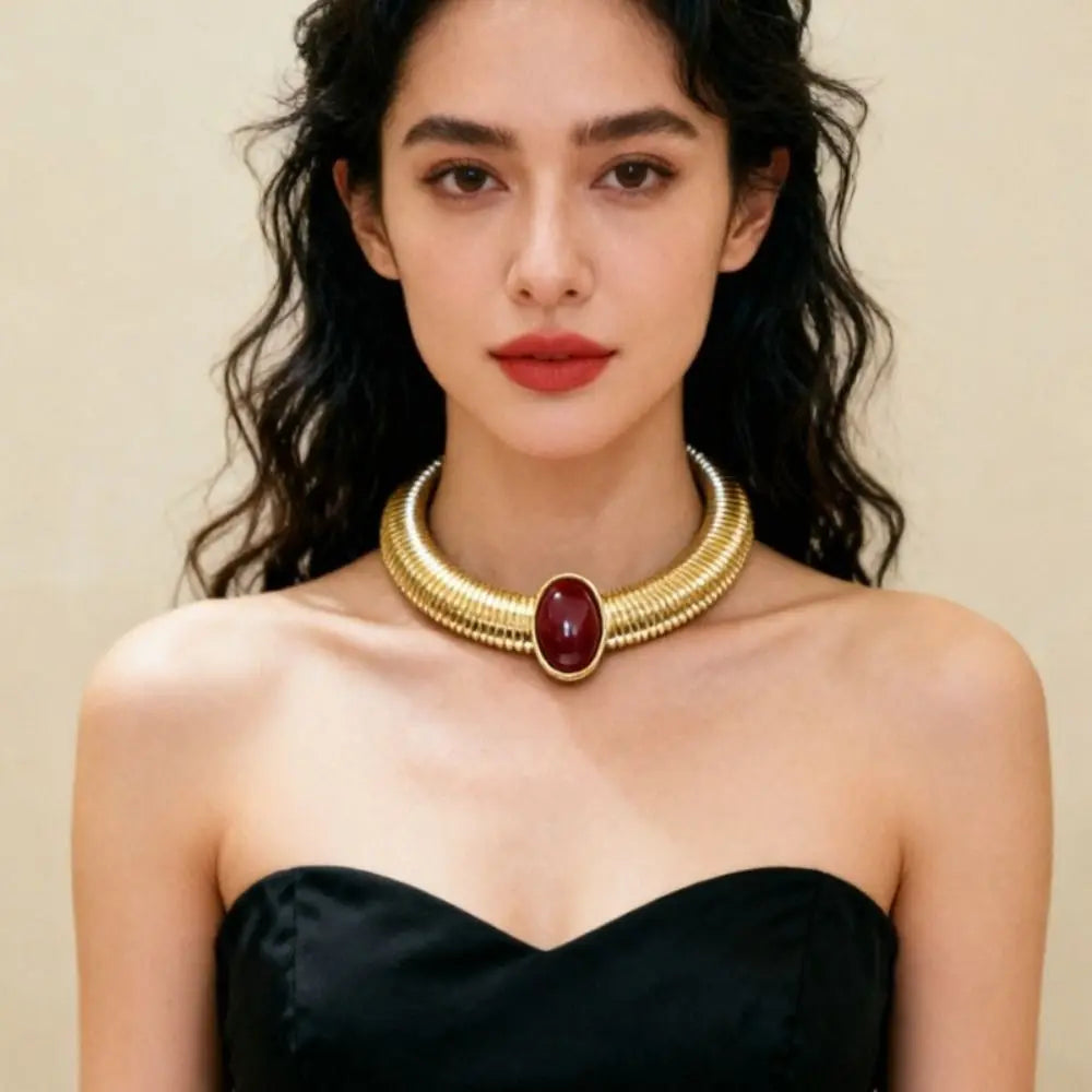 Fashion Metal Chain Chunky Choker Necklace Gold Vintage Chunky Chain