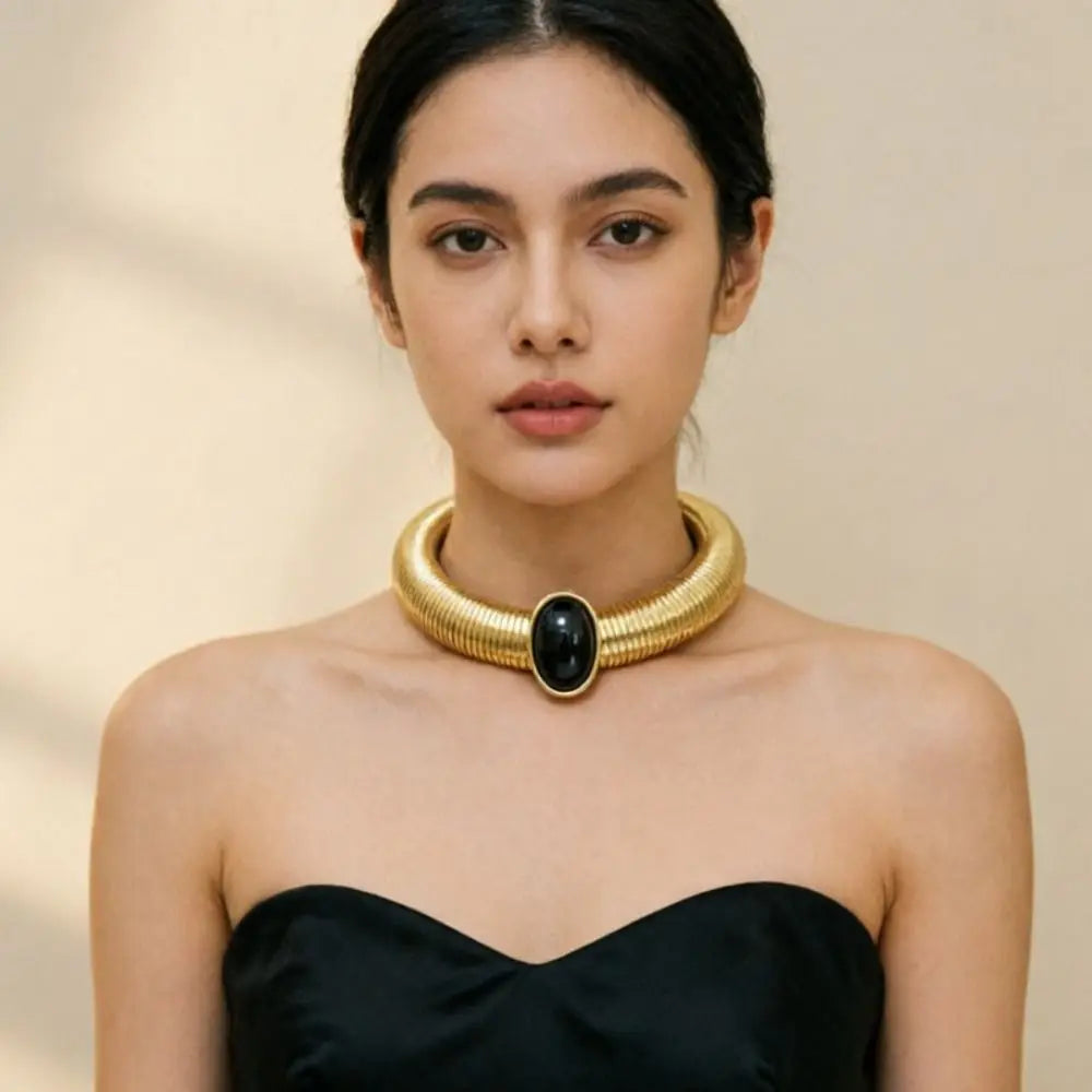 Fashion Metal Chain Chunky Choker Necklace Gold Vintage Chunky Chain