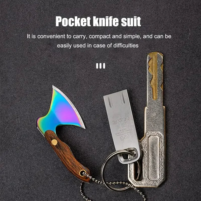Mini Stainless Steel Key Chain Axe – 4 Styles