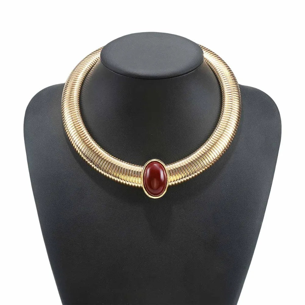 Metal Chain Chunky Choker Necklace Gold Vintage Chunky Chain Necklace