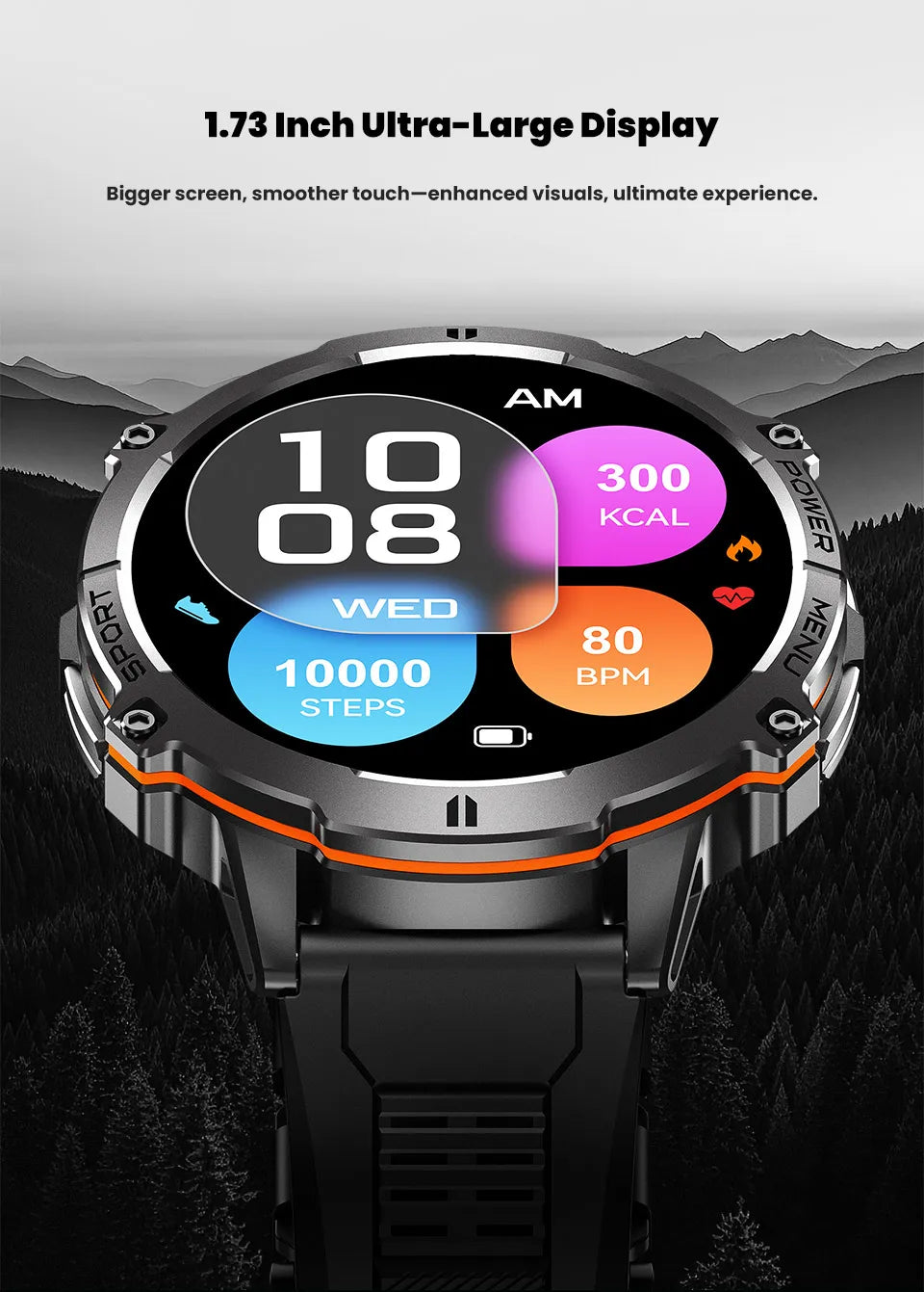 T-Rex 3 Military Grade 1000mAh Battery Smart Watch 10ATM Waterproof