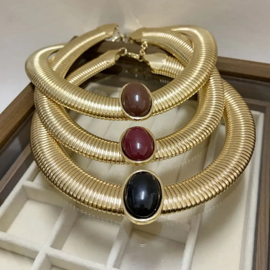 Fashion Metal Chain Chunky Choker Necklace Gold Vintage Chunky Chain