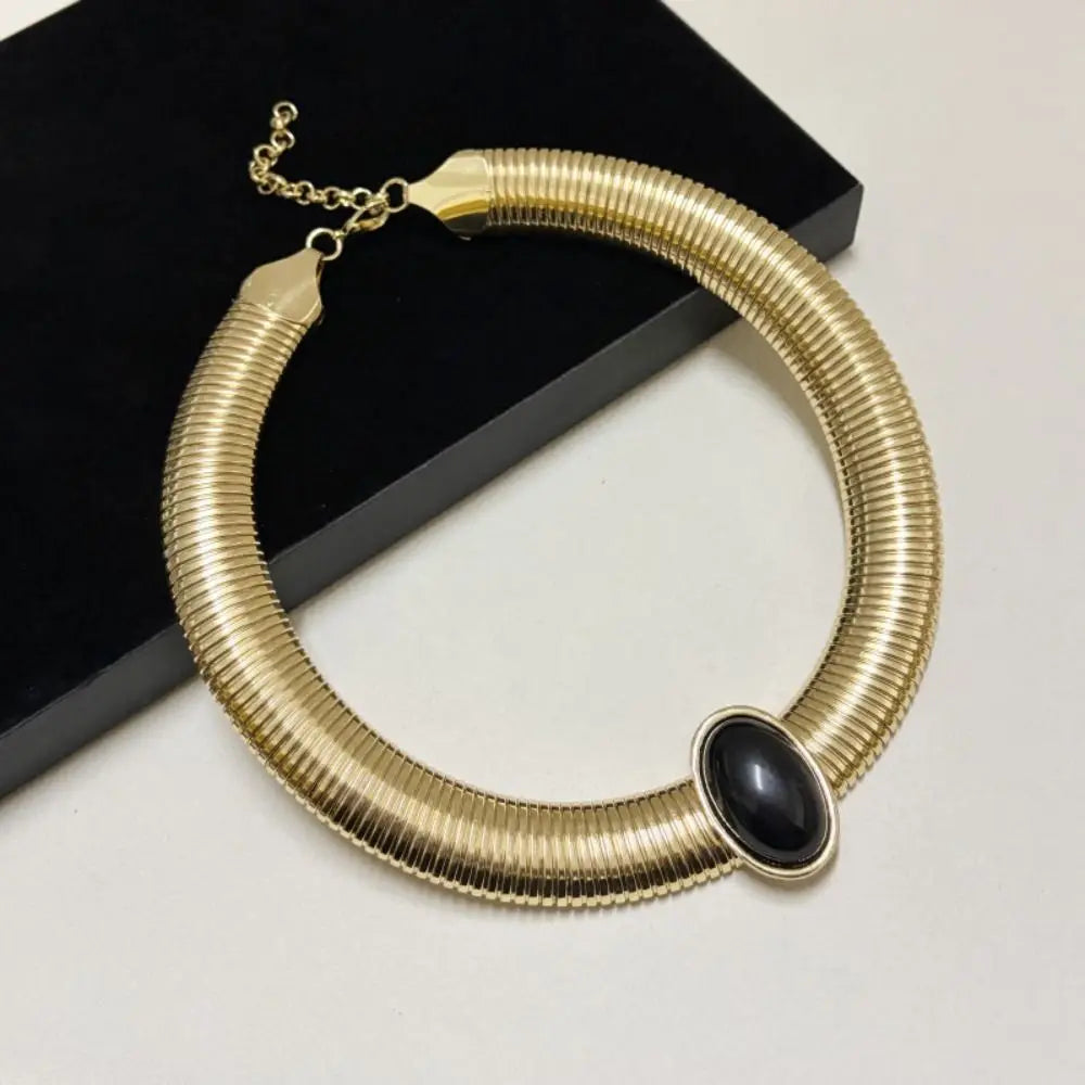 Metal Chain Chunky Choker Necklace Gold Vintage Chunky Chain Necklace